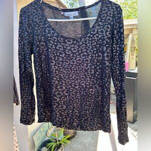 Jennifer Lopez Black and Gray Patterned Blouse